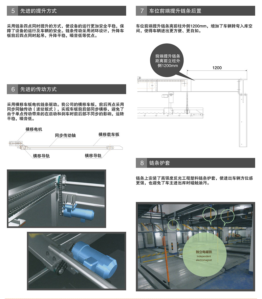 成都PSH2-D1负一正一地坑二层升降横移机械式立体停车设备提升方式链条保护